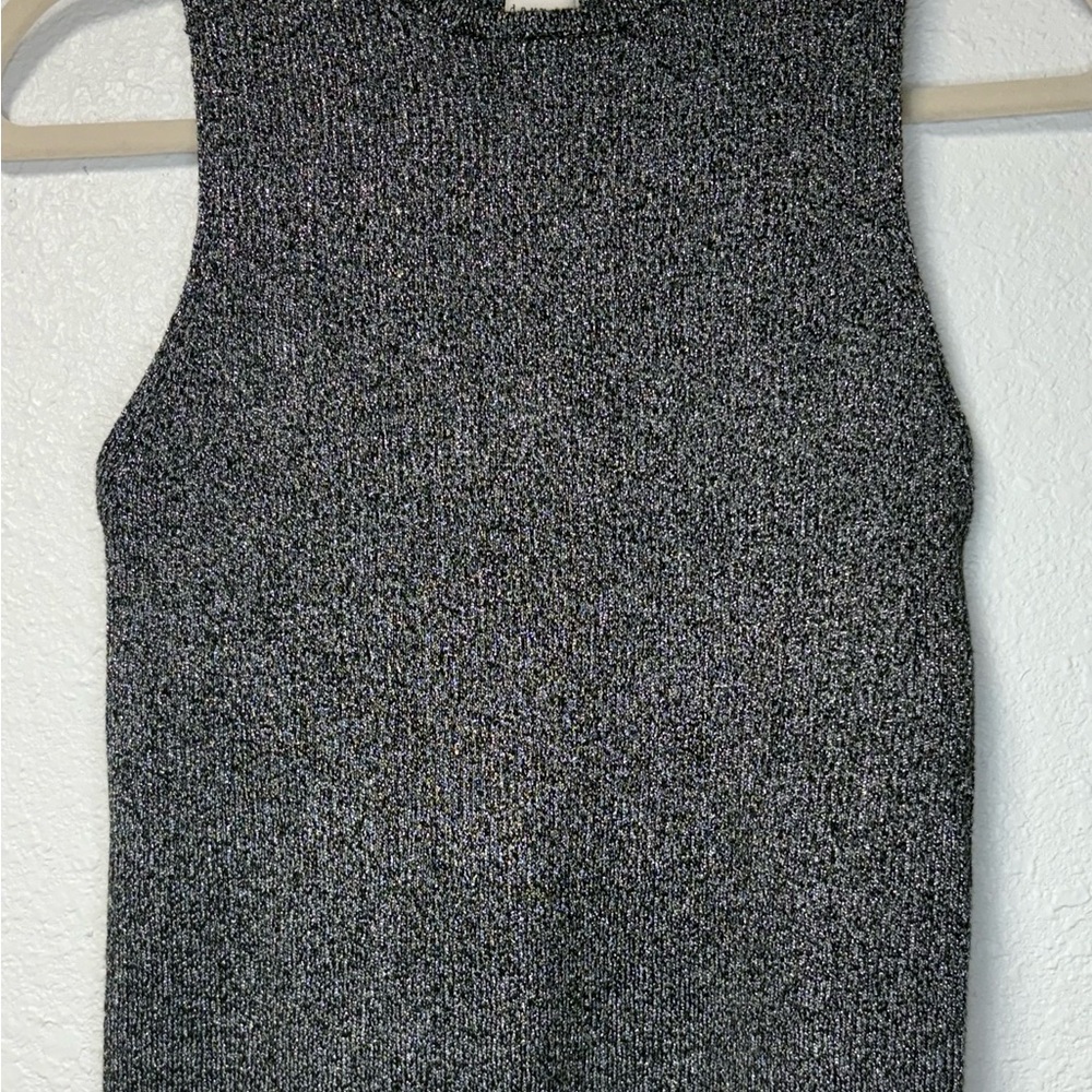 Silver Sleeveless Crop Top 008